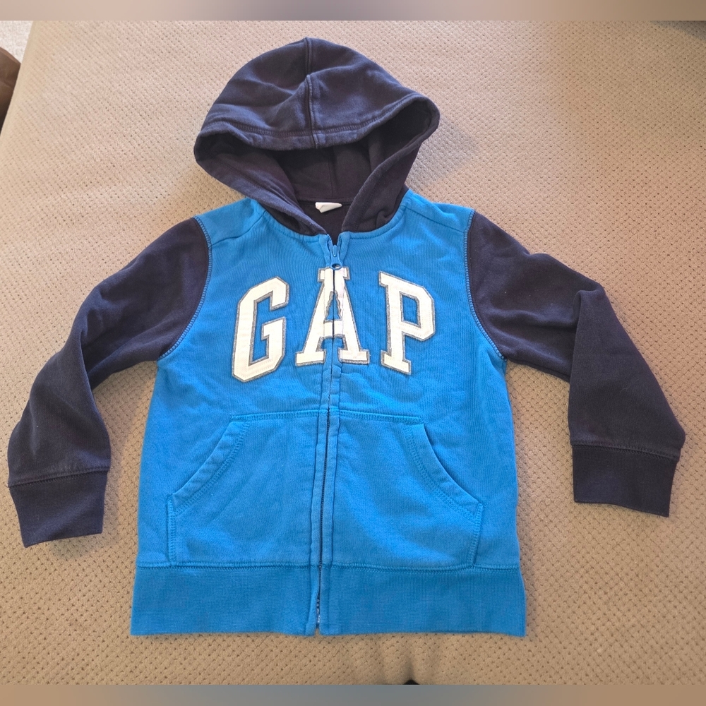 Gap Kids 4 years 4t blue full zip up hoodie sweatshirt Preowned  - check pictu